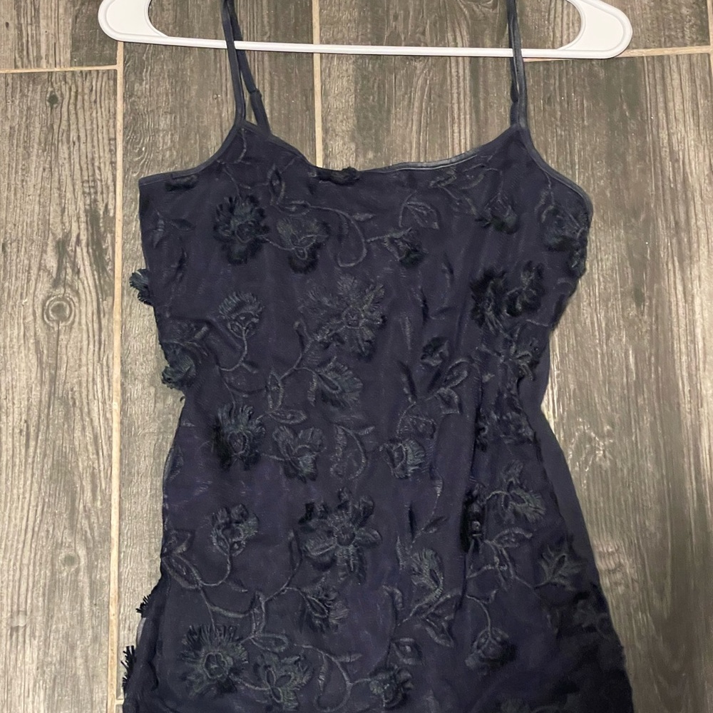 Ann Taylor Navy Blue Floral Camisole